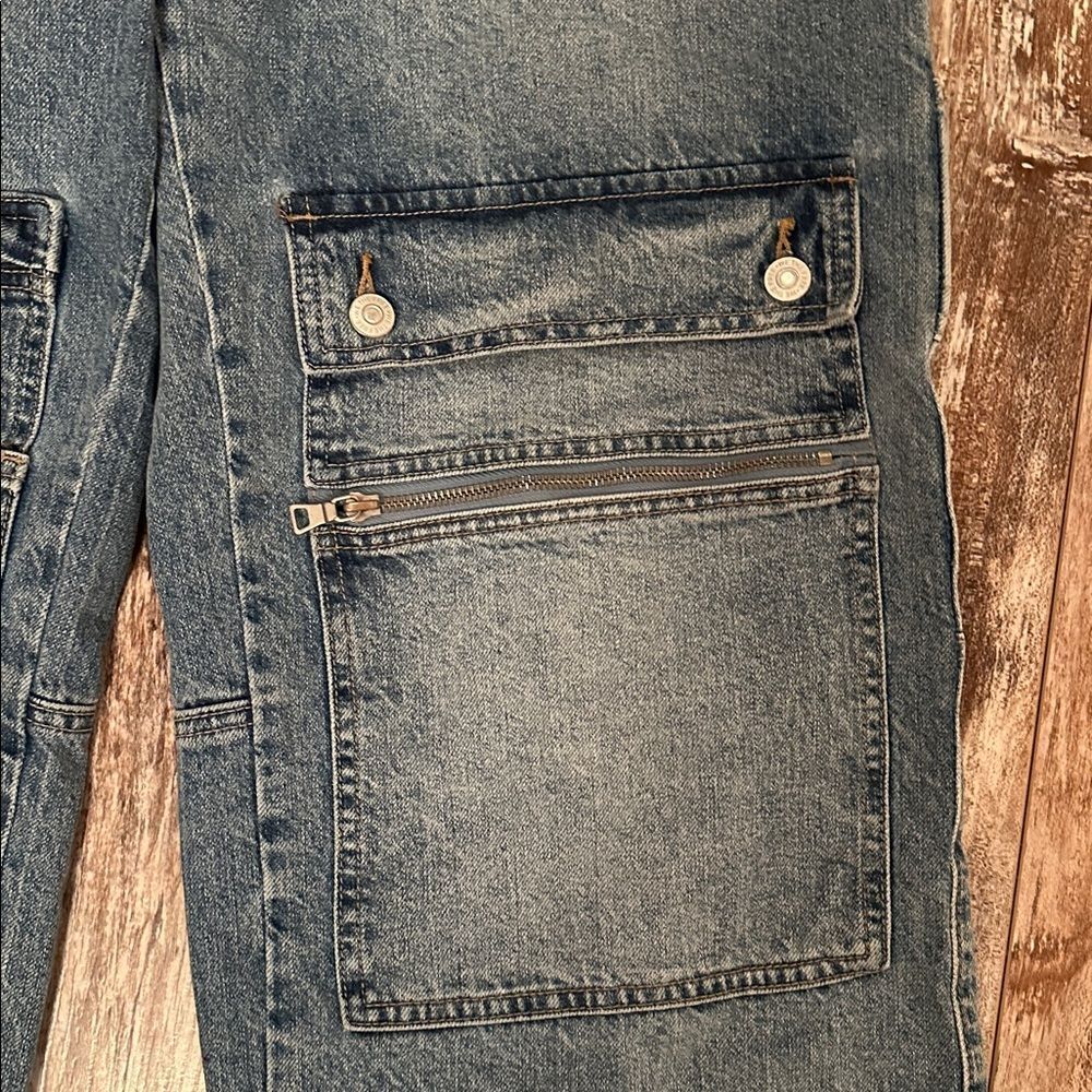 We The Free Free People Wide Leg Cargo Style Zippers & Pockets Design - Picture 3 of 8